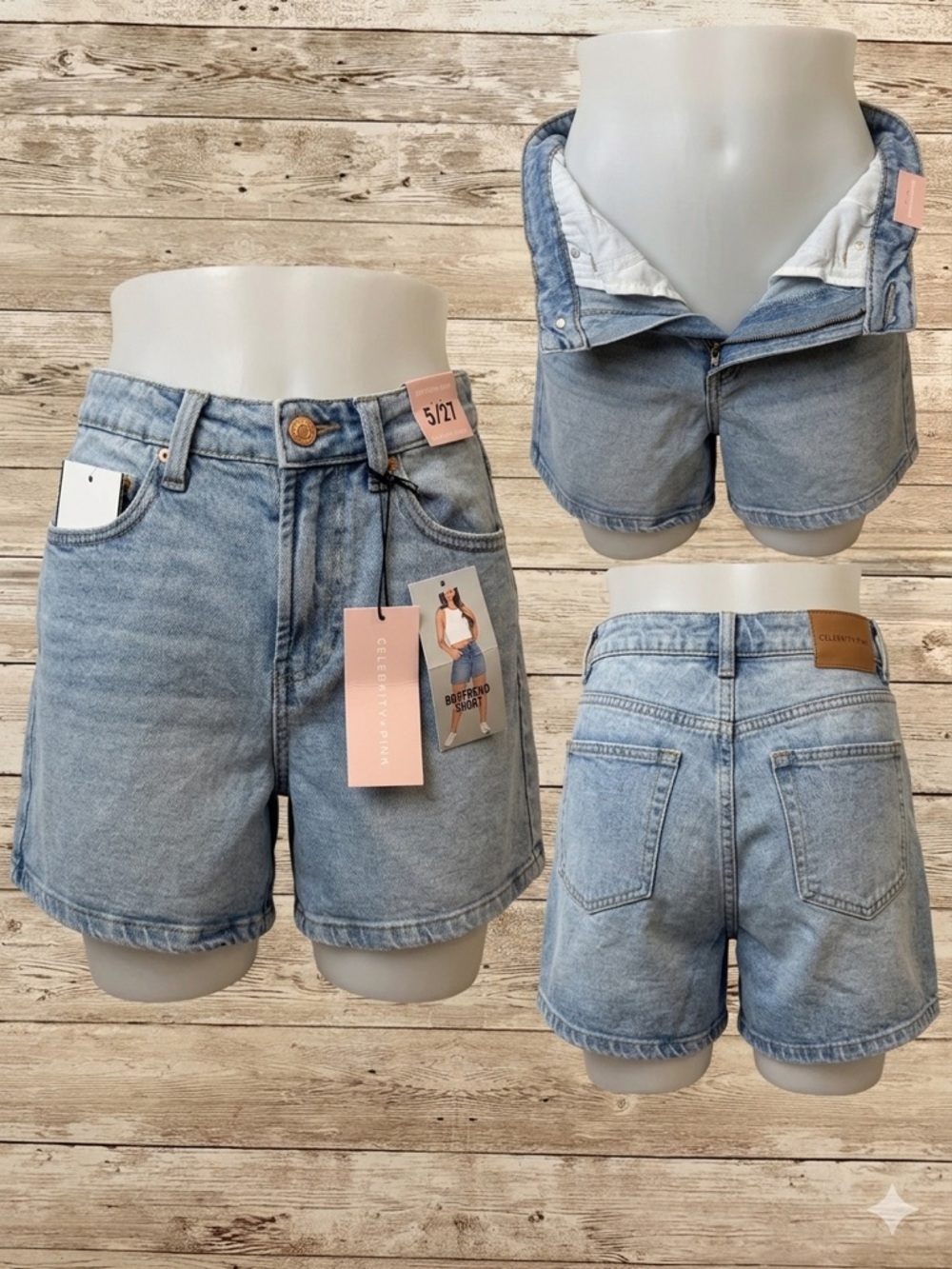 Celebrity Pink Light Wash High-Rise Denim Shorts